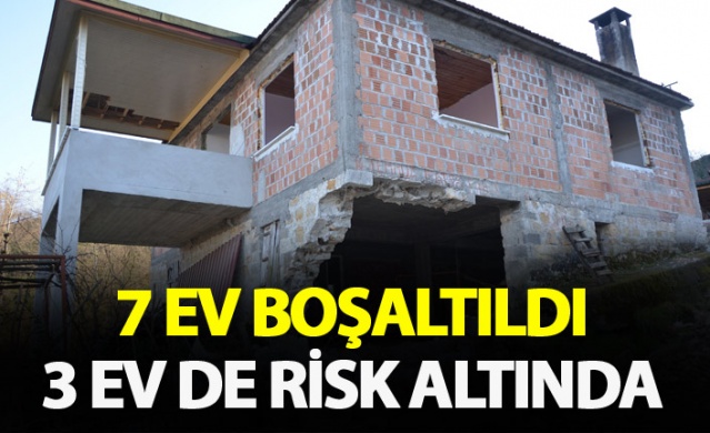 Ordu'da 7 ev boşaltıldı 3 ev risk altında 1
