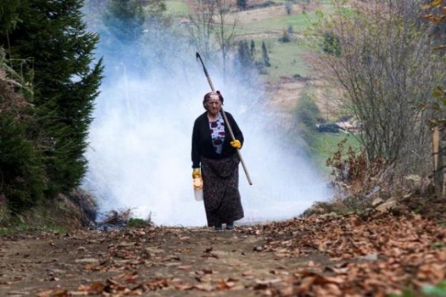 Karadeniz'de kadınlar yaz kış demeden çalışıyor 6