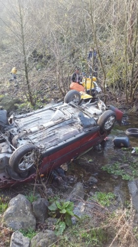 Otomobil dereye uçtu - 3 yaralı 5