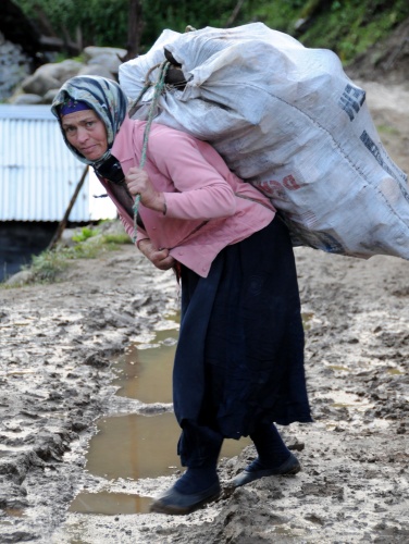 Bahar geldi Karadeniz kadını tarlaya indi 3