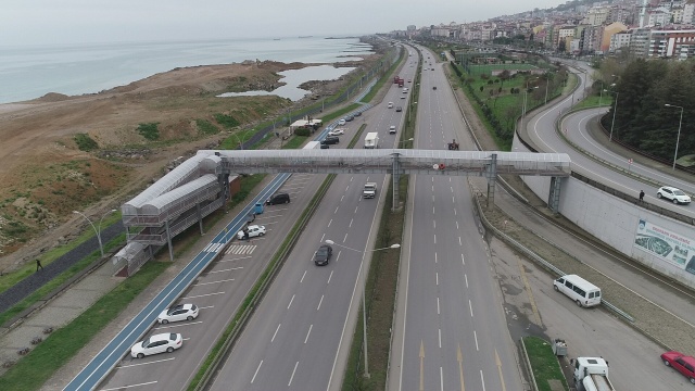 Trabzon'daki 3 katlı üst geçit dikkat çekiyor 8