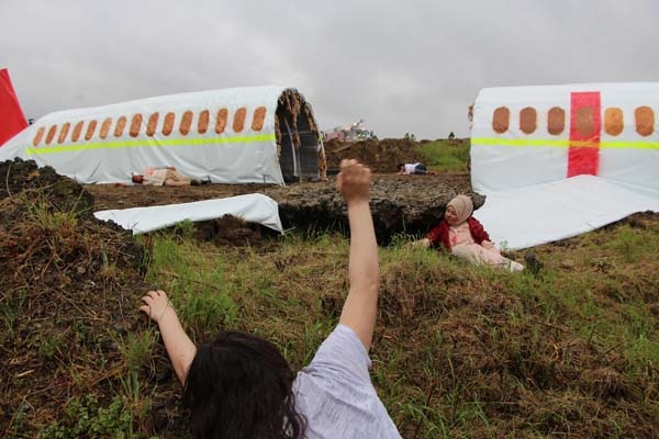 Trabzon Havalimanı'nda gerçeği aratmayan tatbikat 7