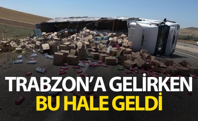 Trabzon'a gelen deterjan yüklü tır devrildi: 1 yaralı 1