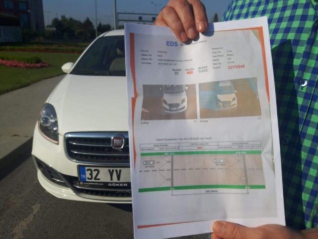 Hız limiti 230'u geçmeyen araca 400 Km'den ceza! 3