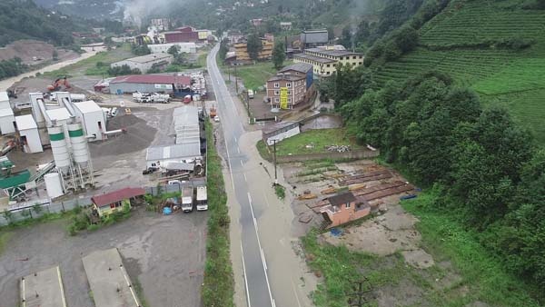 Rize'de sel bölgesi havadan görüntülendi 9