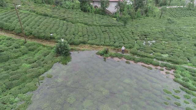 Rize'de iki kişinin inadı çay bahçesini göle döndürdü 3
