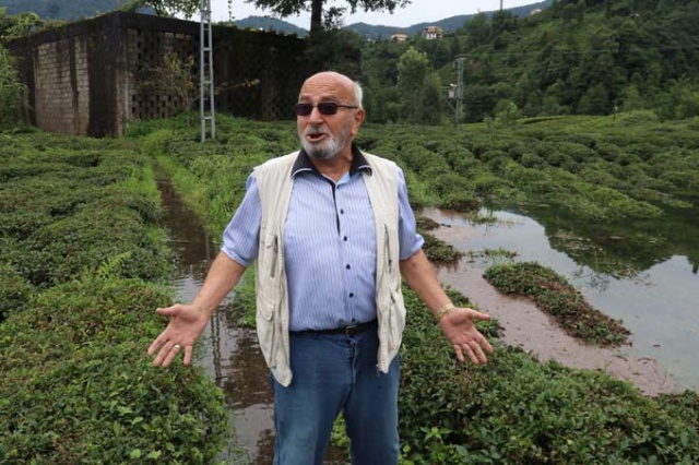 Rize'de iki kişinin inadı çay bahçesini göle döndürdü 9