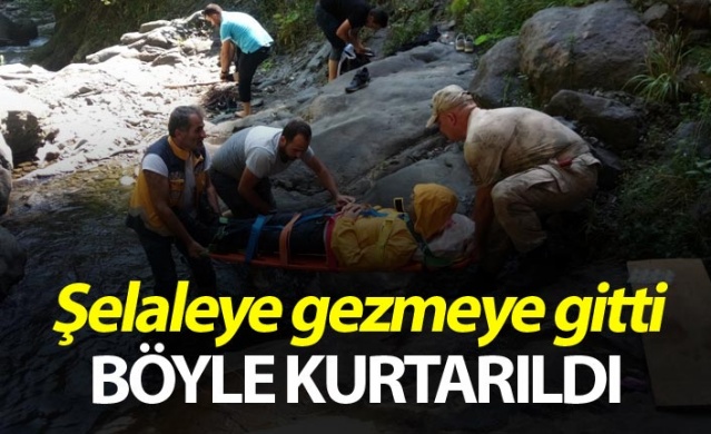 Artvin'de şelaleye gezmeye gitti, böyle kurtarıldı 1