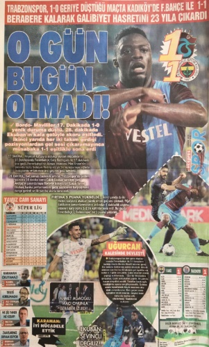 Trabzonspor Gazetelerinden Fenerbahçe maçı manşetleri 2
