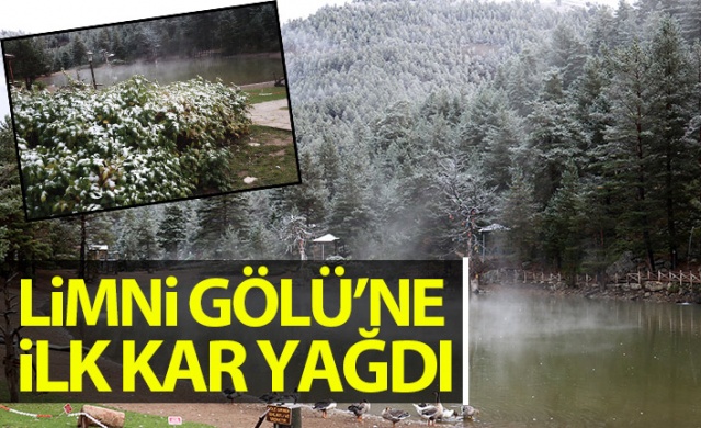 Limni Gölüne sezonun ilk karı yağdı 1