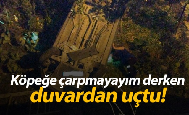 Köpeğe çarpmayayım derken duvardan uçtu 1