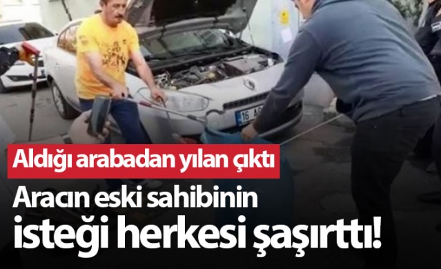 Satın aldığı otomobilden yılan çıktı 1