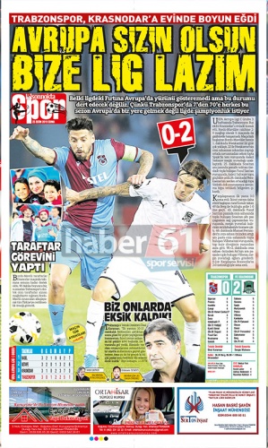 Trabzon Gazeteleri mağlubiyeti böyle gördü 6