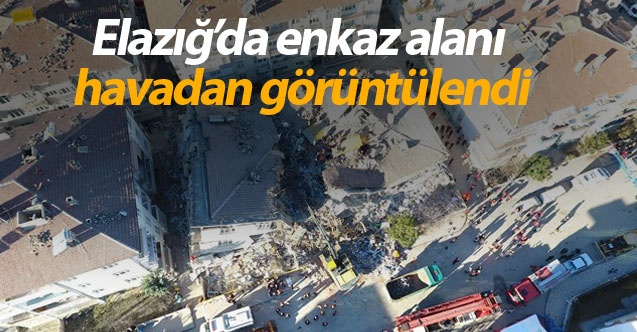 Enkaz alanı havadan görüntülendi 1