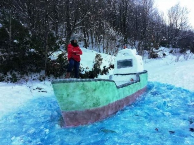 Kardan gemi yaptı 4