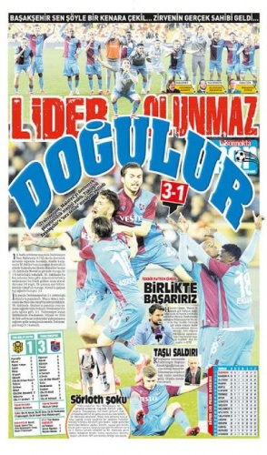 Yerel basında galibiyet manşetleri 4