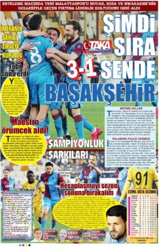 Yerel basında galibiyet manşetleri 3