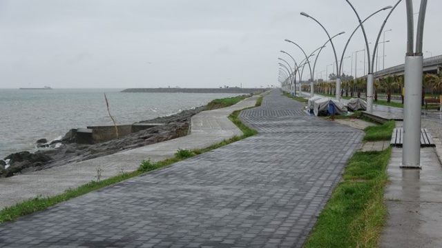 Trabzon'da sahil koyunlara kaldı 3