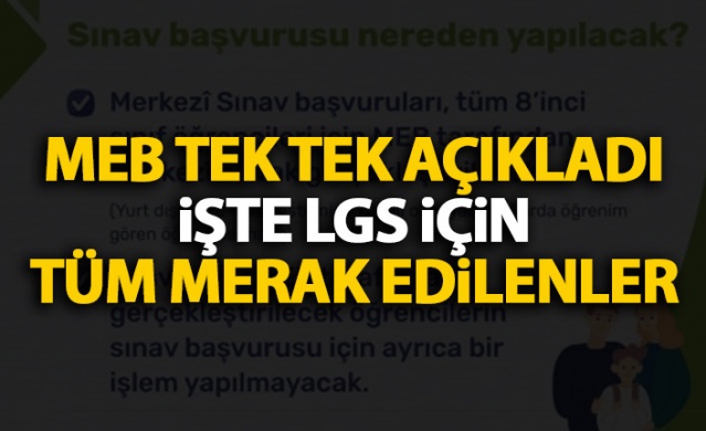 MEB tek tek açıkladı! İşte LGS'ye ilişkin merak edilenler 1