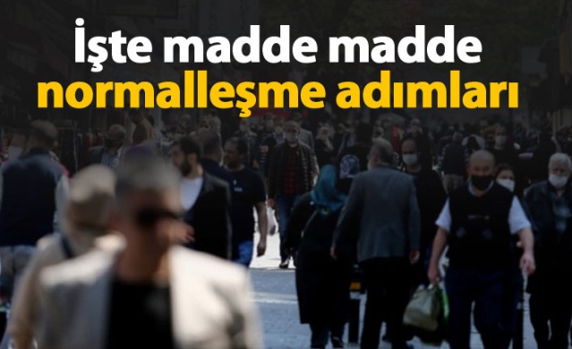 Madde madde normalleşme adımları. Foto Galeri. 1