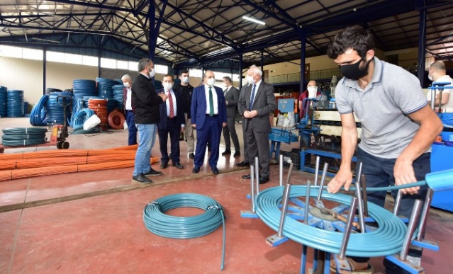 Vali Ustaoğlu ve TTSO Başkanı Hacısalihoğlu'ndan Beşikdüzü OSB'ye çıkarma 5