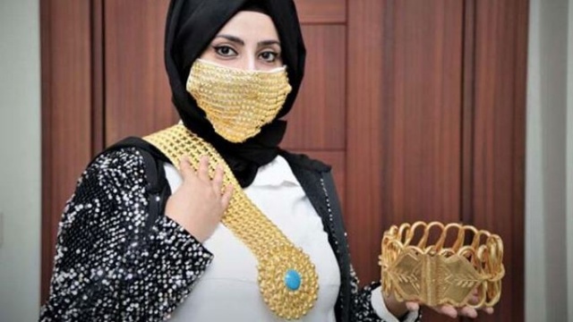 Altından gelin maskesi yaptılar 13