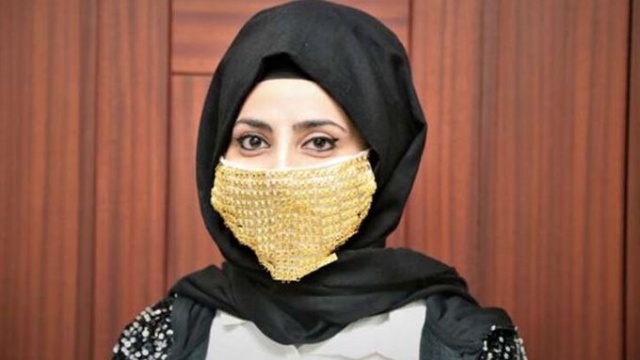 Altından gelin maskesi yaptılar 9