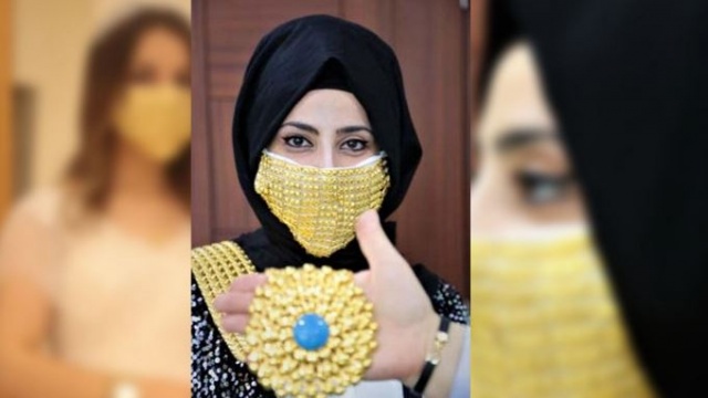 Altından gelin maskesi yaptılar 7