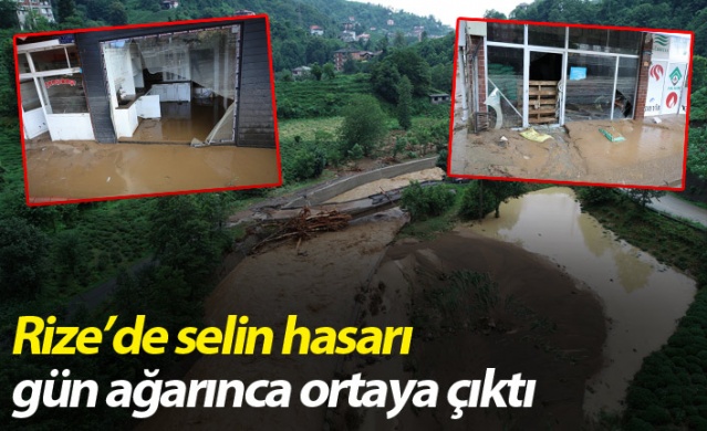 Rize’de selin hasarı, gün ağarınca ortaya çıktı 1