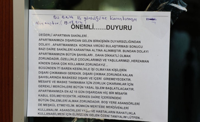 Apartman yöneticisi binayı karantinaya aldı 8