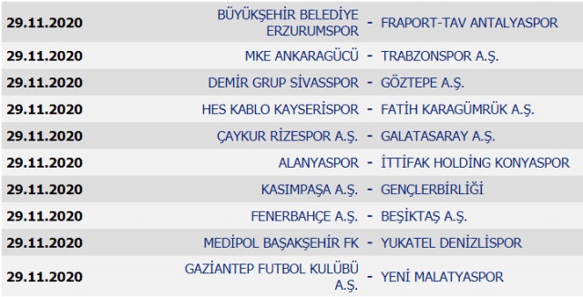 Süper Lig’de 2020-2021 sezonu fikstürü belli oldu 11