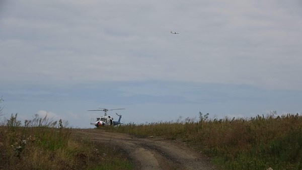 Trabzon'da dolgu alanına inen helikopter panik yarattı 2