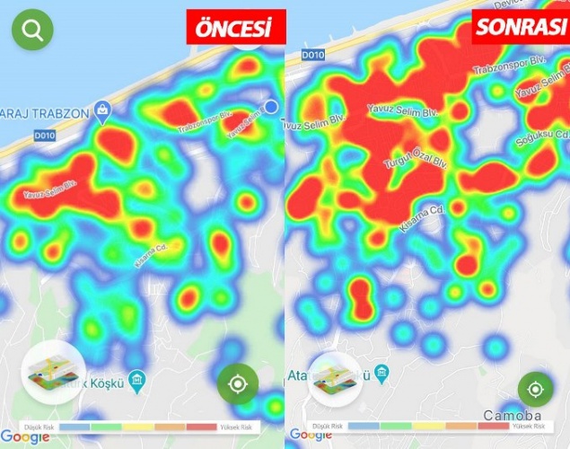 Trabzon’da koronavirüste son durum! Harita her şeyi anlatıyor 6
