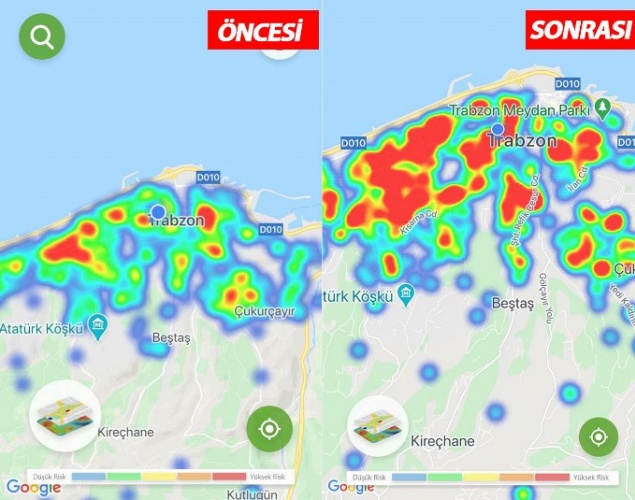 Trabzon’da koronavirüste son durum! Harita her şeyi anlatıyor 4