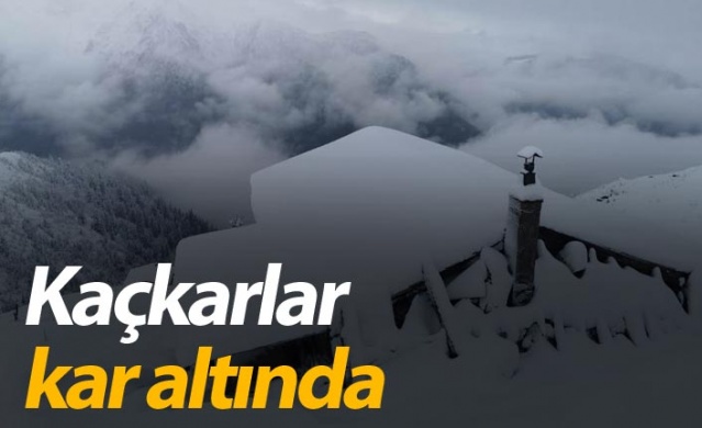 Kaçkar Dağları'ndaki yaylalara kar yağdı 1
