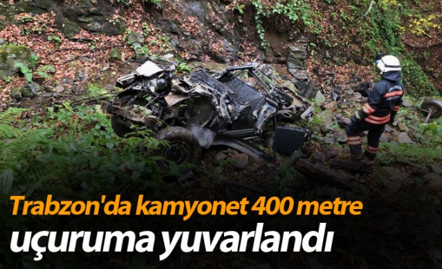 Trabzon'da kamyonet uçuruma yuvarlandı: 2 Yaralı 1