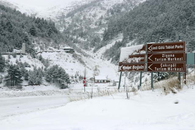 Zigana Dağı’nda sezonun ilk karı yağdı: Yol beyaza büründü 15