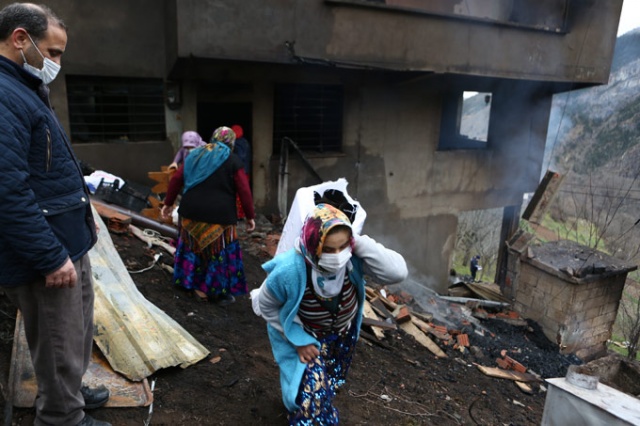 Araklı'da 7 ev yanmıştı, bölgede son durum 12