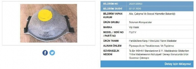 Bakanlık koronavirüsü geçiren maskelerin markalarını açıkladı 9