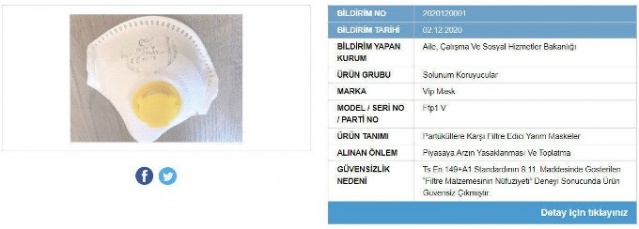 Bakanlık koronavirüsü geçiren maskelerin markalarını açıkladı 8