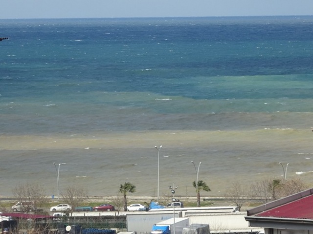 Trabzon'da denizi çamur kapladı 8