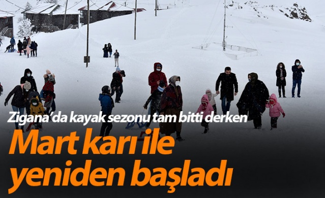Zigana’da kayak sezonu tam bitti derken Mart karı ile yeniden başladı 1