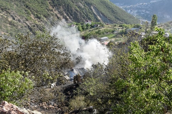 Gümüşhane’de yangın! 3 hektarlık alan 4 ev küle döndü 10
