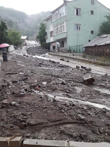 Giresun'da taşkın sonrası hasar tespiti 4