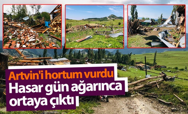 Artvin'de hortum ve fırtınanın hasarı gün ağarınca ortaya çıktı 1