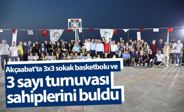 Akçaabat’ta 3x3 sokak basketbolu ve 3 sayı turnuvası sahiplerini buldu. 1