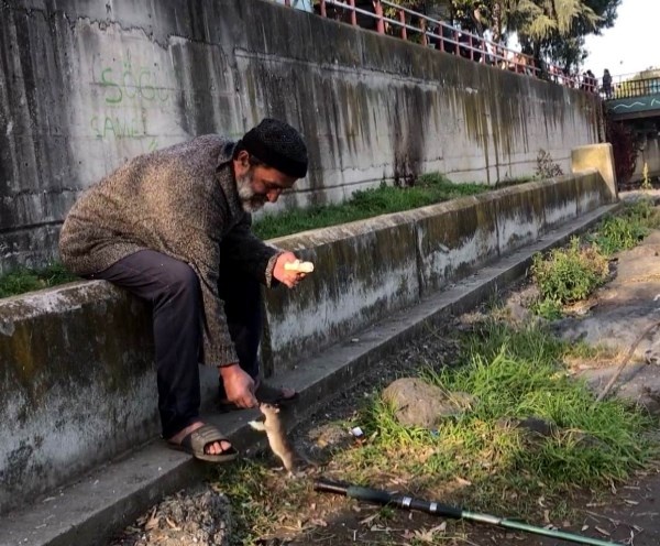 Görenleri şaşırtan dostluk! Trabzonlu kimsesiz adam elleriyle besliyor. 5