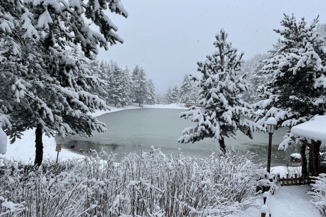 Limni Gölü'nden eşsiz kar manzaraları 8