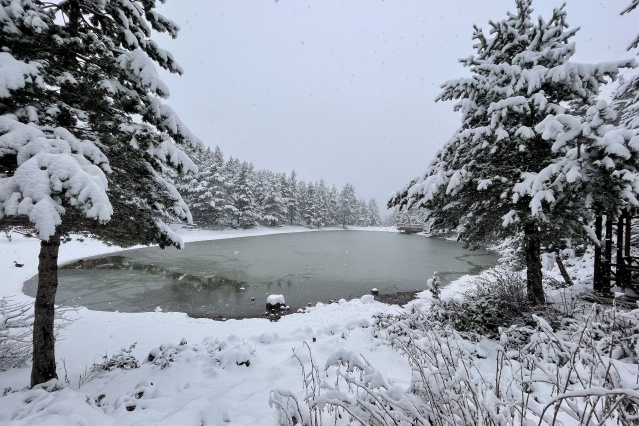 Limni Gölü'nden eşsiz kar manzaraları 5