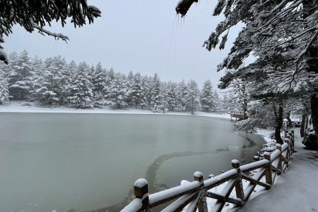 Limni Gölü'nden eşsiz kar manzaraları 4